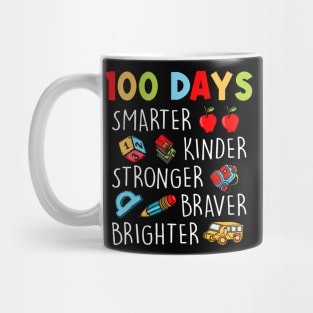 Smarter Kinder Stronger Brighter 100 Days Of School Teacher Mug